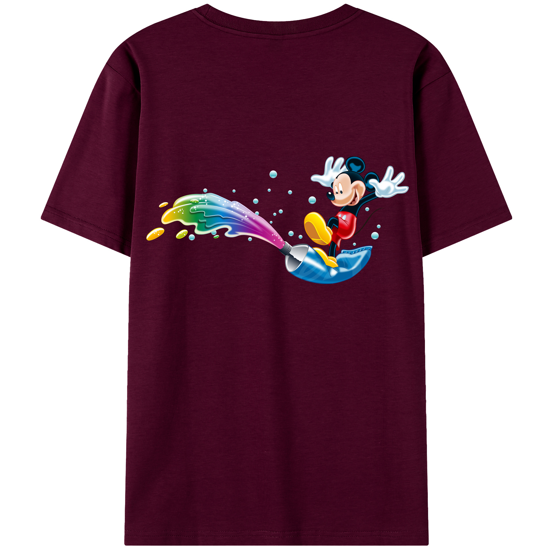 ミッキーマウス Mickey Mouse レディース半袖Tシャツ(バックプリント)
